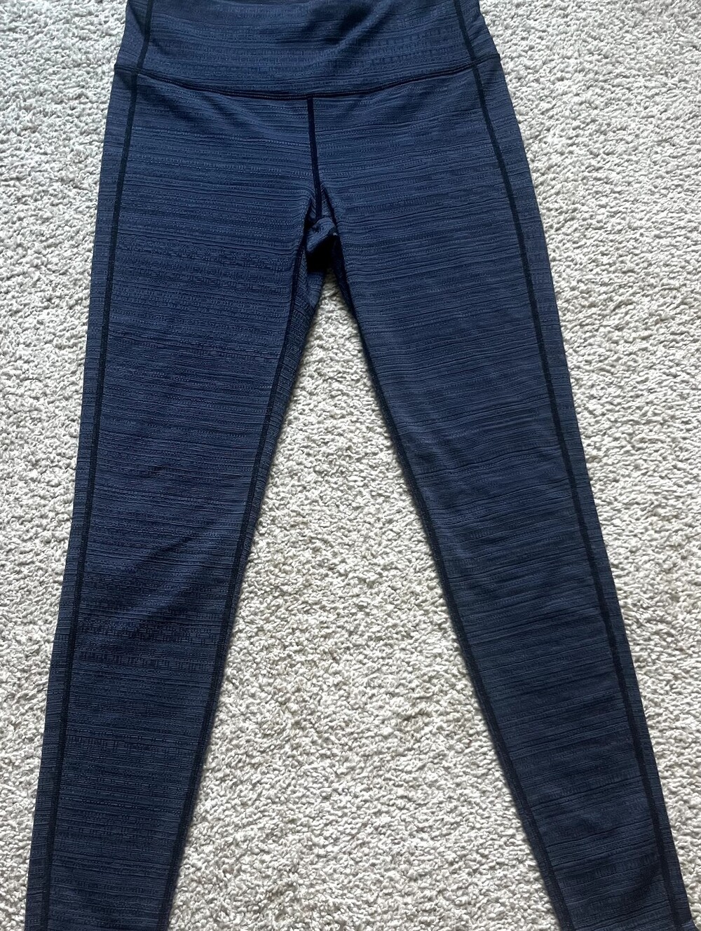 Athleta Women Chaturanga Jacquard Size M Navy Blue Leggings Workout Causal